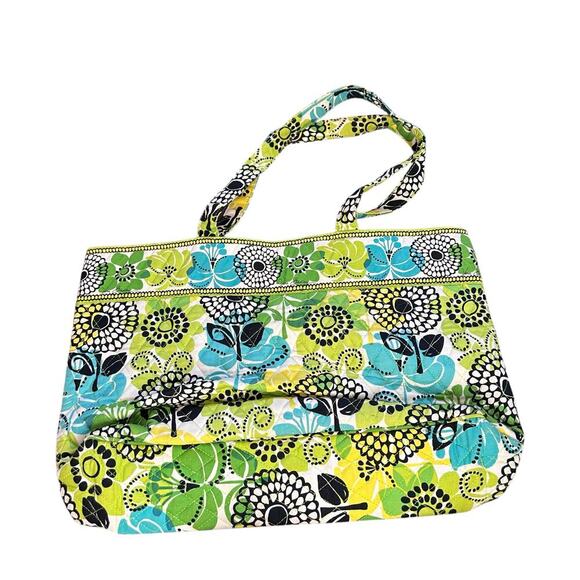 Vera Bradley Magnetic Closure Tote in Totes Limes Up Short handle large tote - Picture 3 of 5